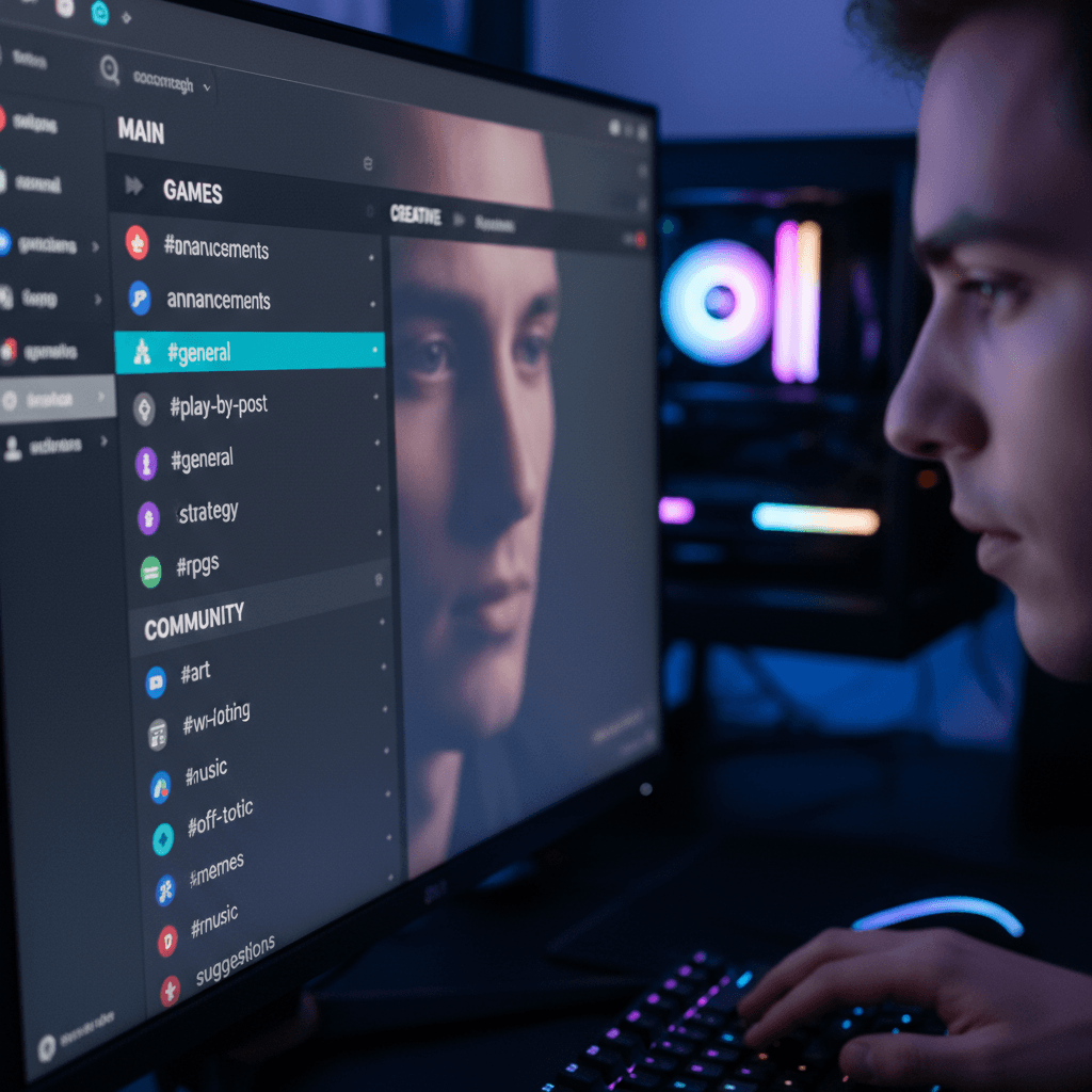 Organized Discord channels interface