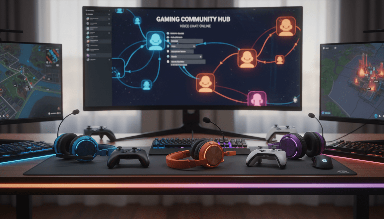 Gaming setup showing multiplayer community connection